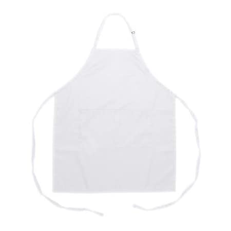 Kng 2 Pocket Adjustable White Bib Apron 1557WHT